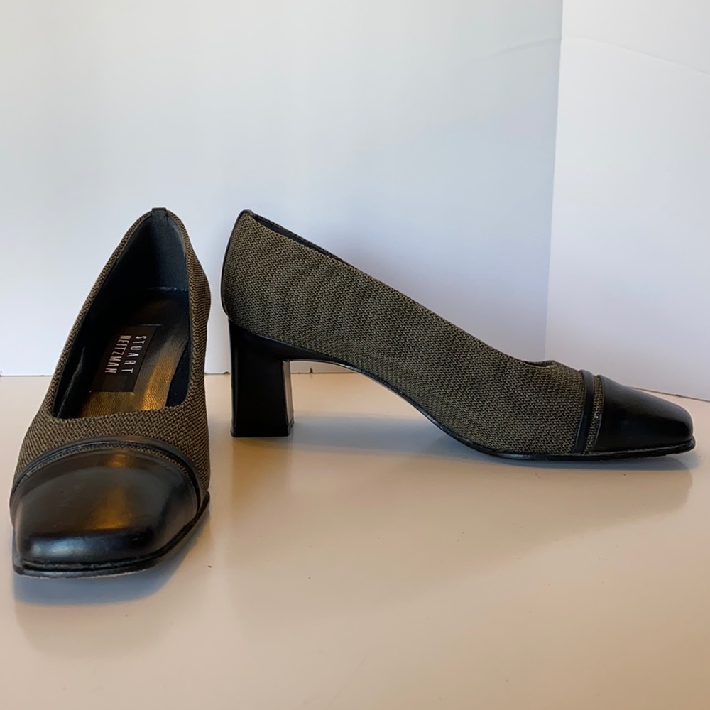 Stuart Weitzman Greenish Brown and Black Heels (Size 7)